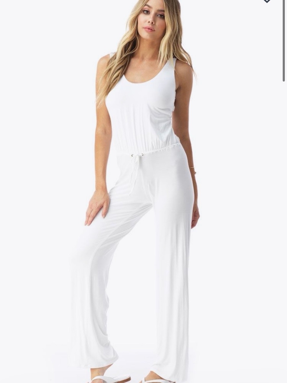 Sky White back Strappy stone jewel Women’s Jumpsuit